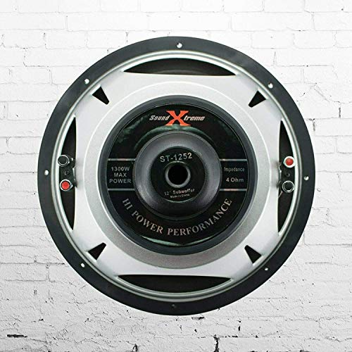 2X Soundxtreme ST-1252 12 Inch 2600 Watts Max Power for Pair Car Audio Subwoofer Dual 4 Ohm Voice Coil Configuration Competition 12 2X Soundxtreme ST-1252 12 Inch 2600 Watts Max Power for Pair Car Audio Subwoofer Dual 4 Ohm Voice Coil Configuration Competition 12